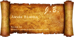 Janda Bianka névjegykártya